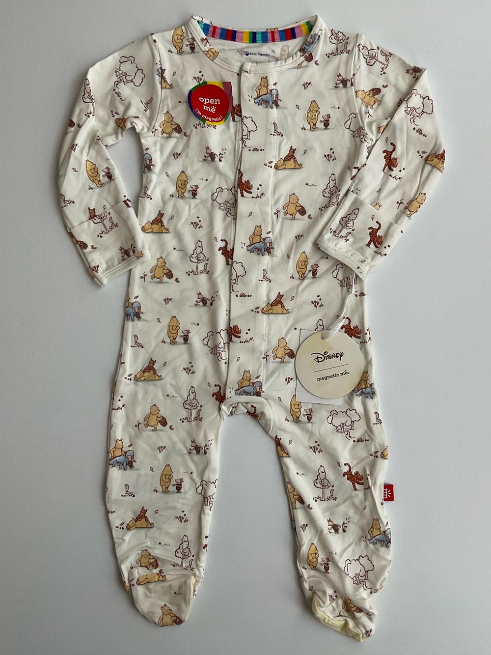 Disney x Magnetic Me Winnie the Pooh Magnetic Footie Sleeper Pajamas 3–6 Months